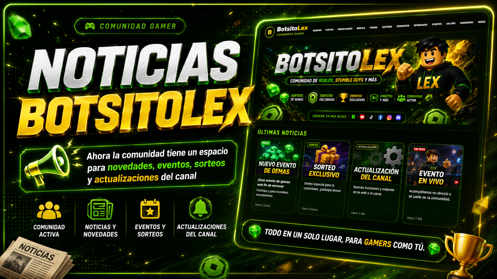 Nueva sección de noticias en BotsitoLex