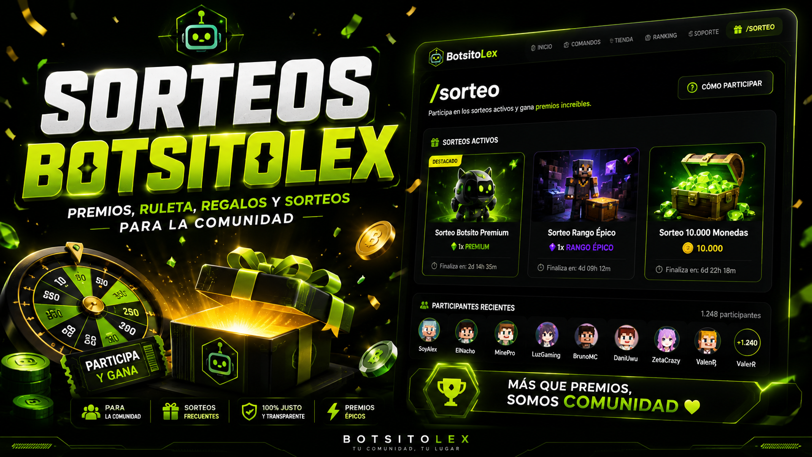 Reglas para sorteos y canjes en BotsitoLex