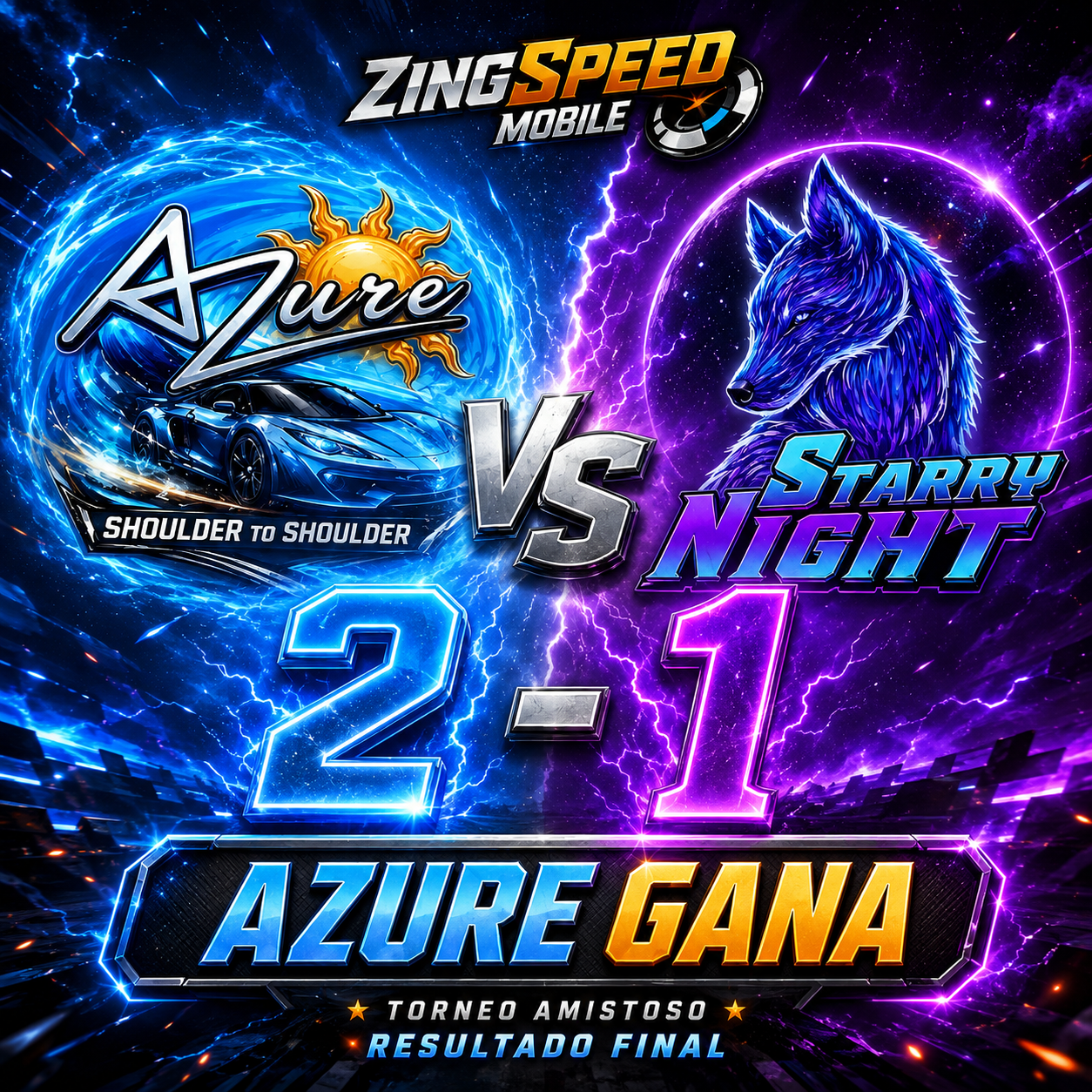 🏁 Azure vence 2-1 a StarryNight en su torneo amistoso de Speed Drifters