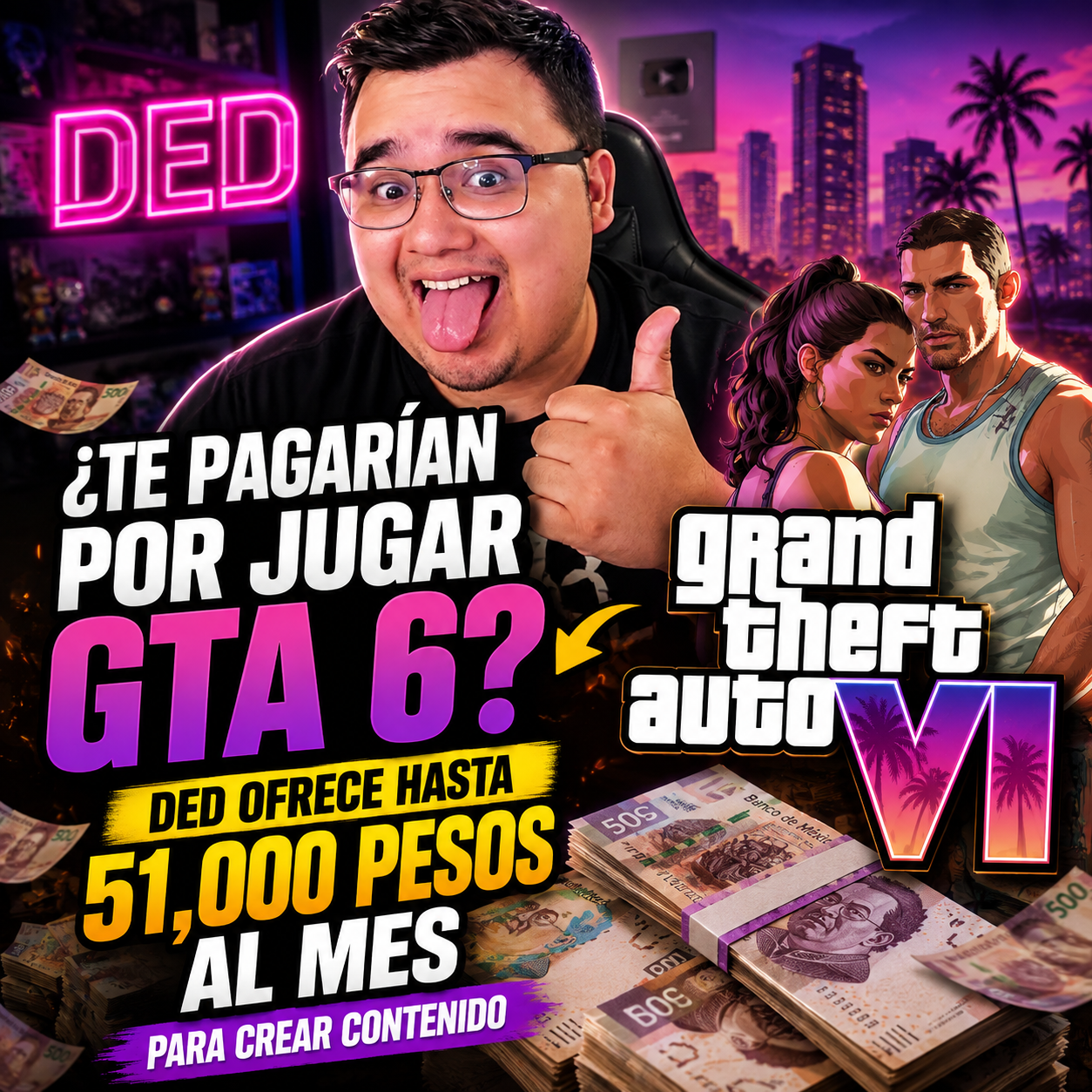 🎮 ¿Te pagarían por jugar GTA 6? DED busca crear una “granja” de creadores de contenido