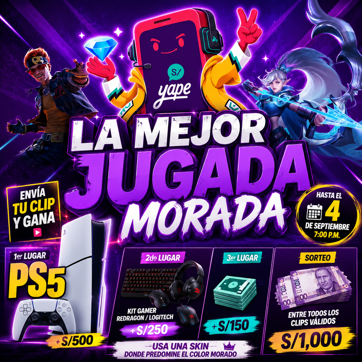 🎮 Yape regalará una PS5 y dinero por tu mejor jugada gamer