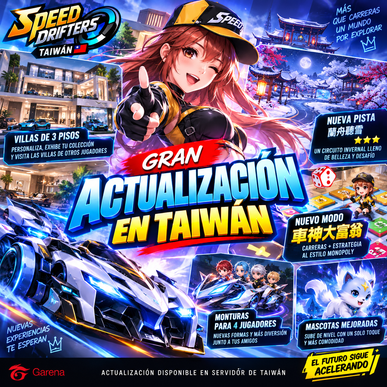 🏎️ Speed Drifters estrena una gran actualización en Taiwán: villas, nueva pista y un modo estilo Monopoly